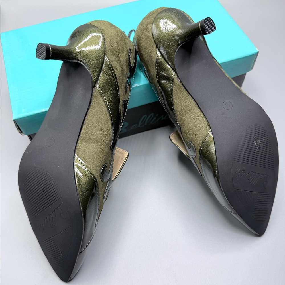 Bellini “Bengal” Green Micro Patent & Suede Heels – Size 8 - Picture 5 of 6